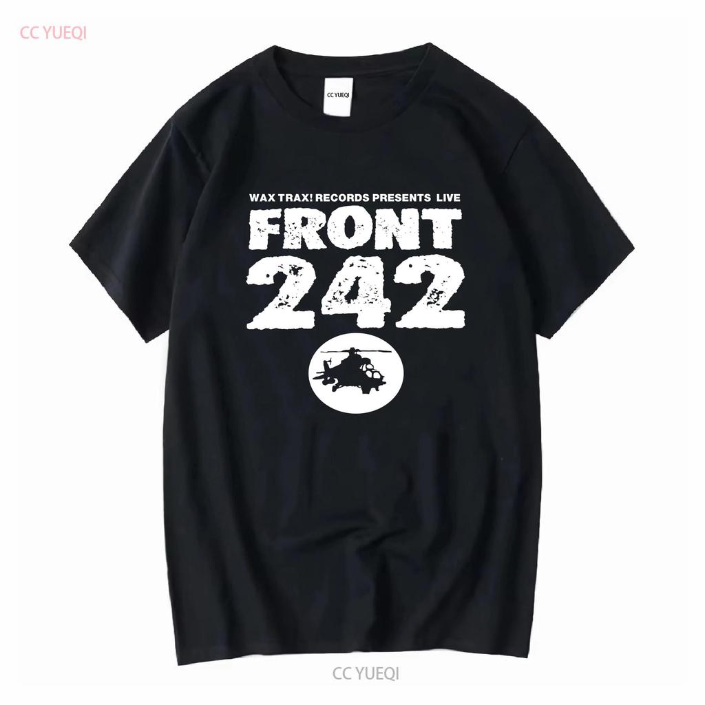 Vtg Front 242 Band World Tour Country Music Black T Shirt Vintage Washed Fashion Graphic Homme Stylish Top For Everyday Wear