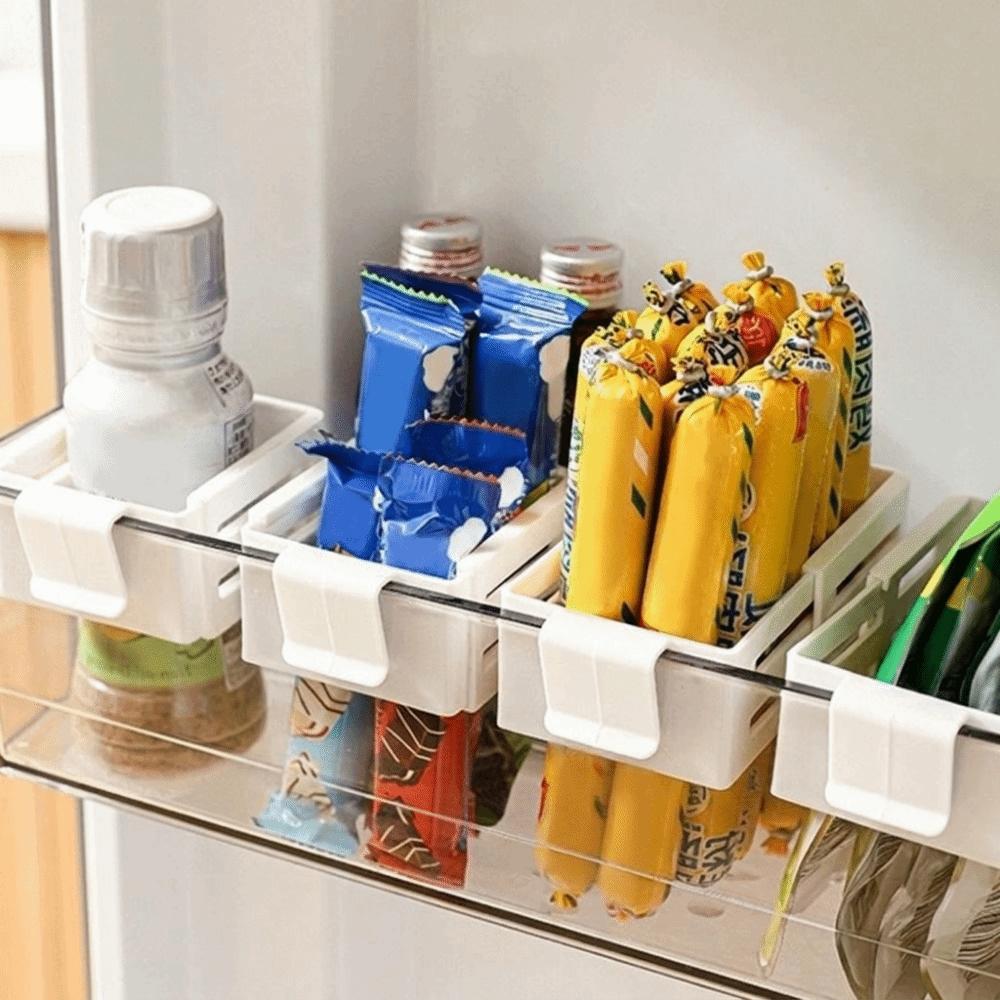 2PCS Adjustable Retractable Fridge Storage Box Hanging Fridge Storage Container  for Home