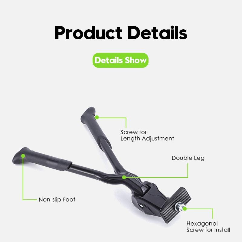 Double Foot Adjustable Bike Kickstand Road Mountain Folding Bike Mid Vertical Adjustable Aluminum Alloy Parking Stand