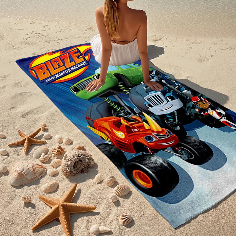 Personalisierbares ultraweiches Strandtuch mit LKW-Thema, Ideal für Pool - Camping, Tauchen - Perfekter Reisebegleiter, Lebendiges Strandtuch.