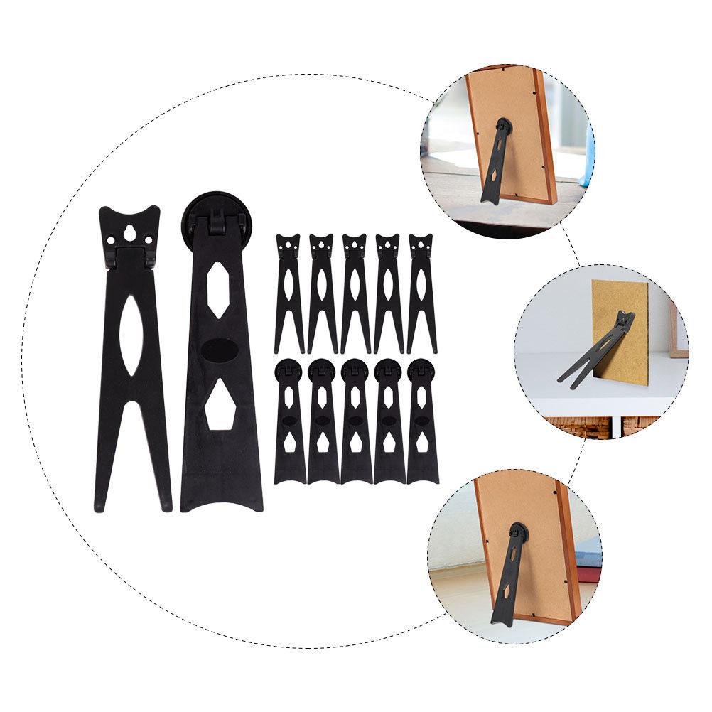 12Pcs Plastic Photo Frame Back Support Easel Type for Picture Frames Polished Finish Rounded Corners Stable Support Simple Setup