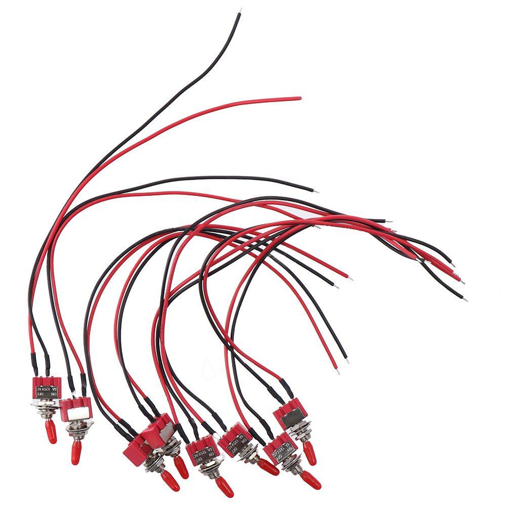 1/8 Stück 2 Positionen 2 Pins Miniatur Kippschalter MTS-101 SPST Mini Kippschalter 6A 250V Vorgecrimptes Kabel Knopf