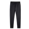 Men's Ice Silk Pants Summer Men's Casual Sports Pants Gray Zipper Pockets Slim Straight Breathable Lightweight Cool Feeling