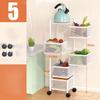Rotating Shelf Trolley Floor Bedroom Baby Multi-layer Removable Kitchen Mobile Snack Organizer Bathroom Storage Shelf for Home