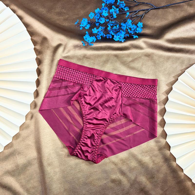 Female Spring and Summer Sexy Net Yarn Without Trace Bundle Waist Lift Hip High Bounce Abdominal Waist Triangle Briefs