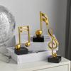 3 Pieces Gold Music Note Decor Sculptures Home Decor for Shelf Decor Aesthetic Resin Gold Music Note Statue Table Decorations for Living Room Office
