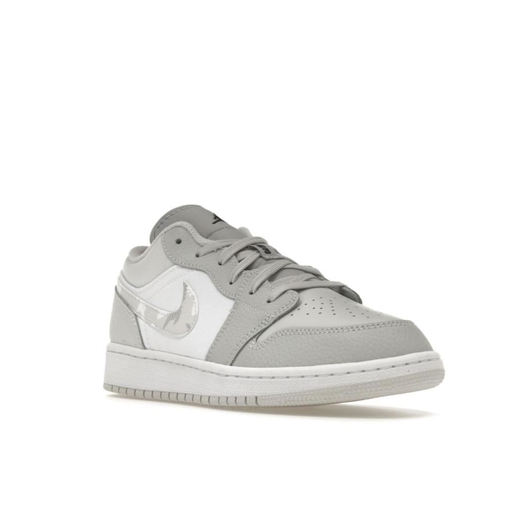 Air Jordan 1 Low SE GS White Camo Kids Sneakers Photon-Dust Grey-Fog DD3234-100