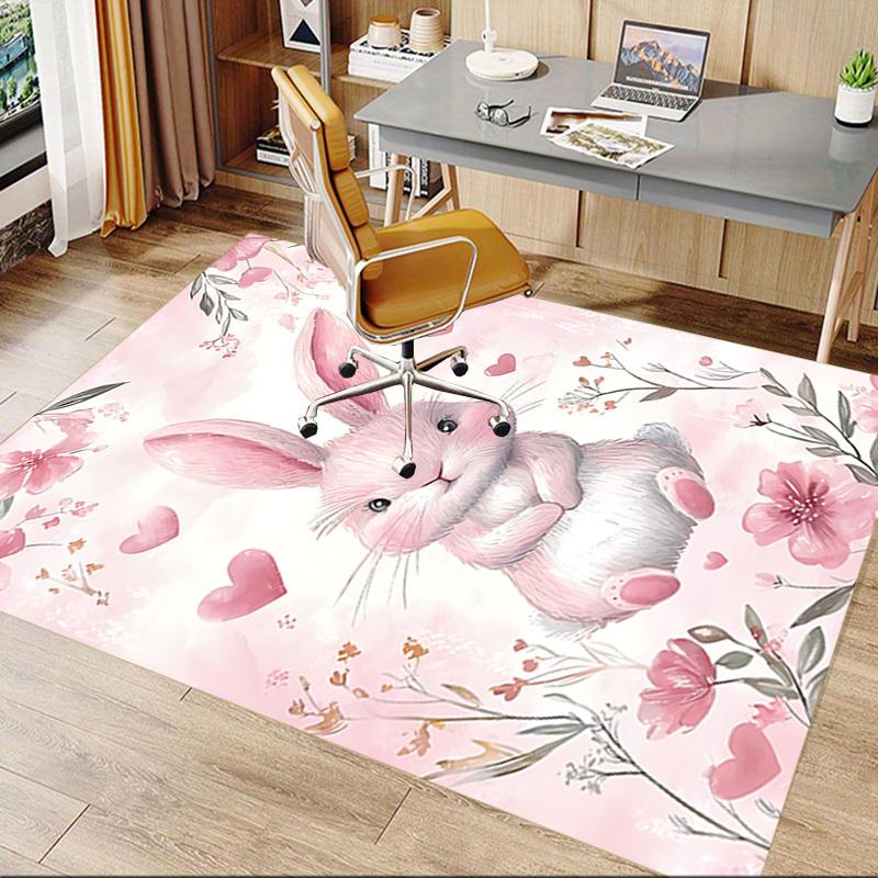 1pc rabbit flowers Carpet Office Rug Outdoor Mat Home Decor Area Carpet Festival Gift Office desk chair carpet