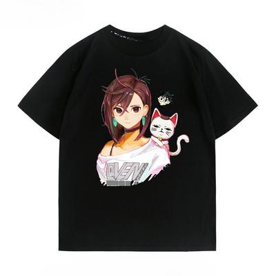 Anime Dandadan Momo Męska Damska Jesienna Koszulka Harajuku Vintage Krótki Rękaw Luźna Oversize Casual Fitness Wygodna Y2k Top