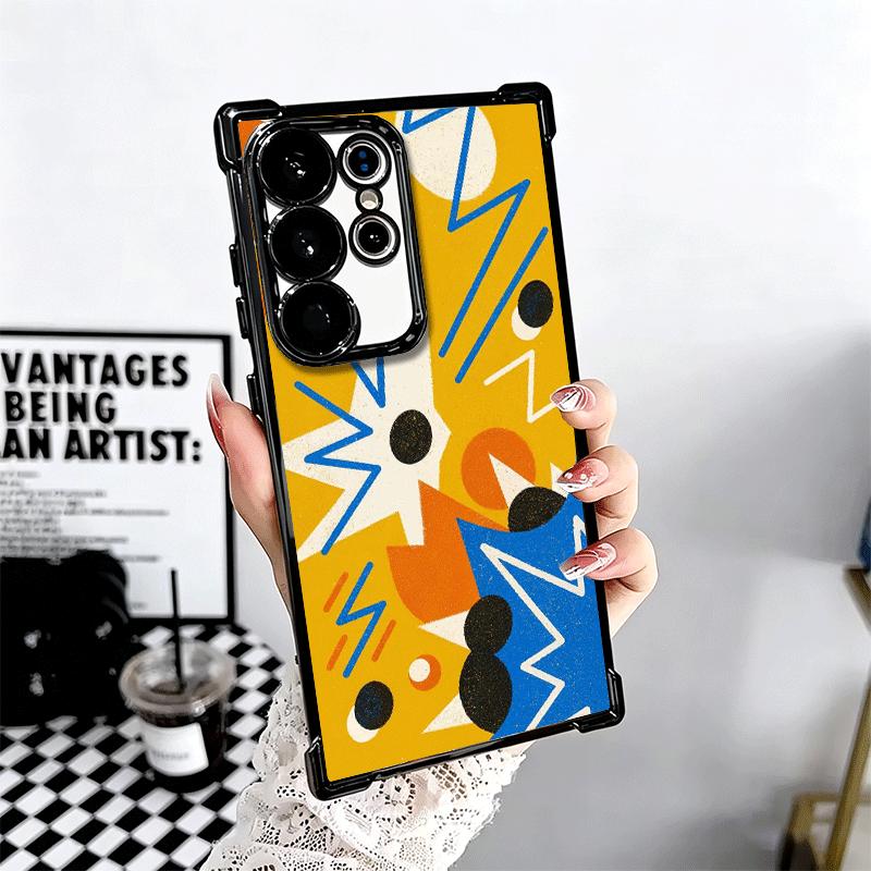 Abstract Geometry PopArt Desgin Soft Phone Case For Samsung Galaxy S26 Ultra S25 Edge S24 FE S23 Plus S22 S21 + S20 Plating Anti