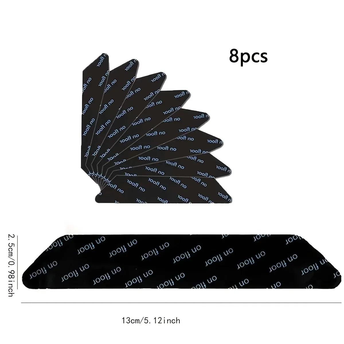 

8 шт. Коврик для ковра Противоскользящая накладка ПУ Многоразовая Моющаяся Без следов Накладка для ковра против скручивания Двусторонняя фиксирующая накладка чёрный