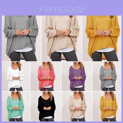 Elegant Women Plus Size Long Sleeve Pullover T-shirt With Loose Baggy Casual Fit