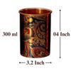Printed Copper Glass Tumbler, 275 ML, Set of 4, Blue Drinkware & Serveware for Home, Ayurveda Benefits, Stylish Design for Healthy Living