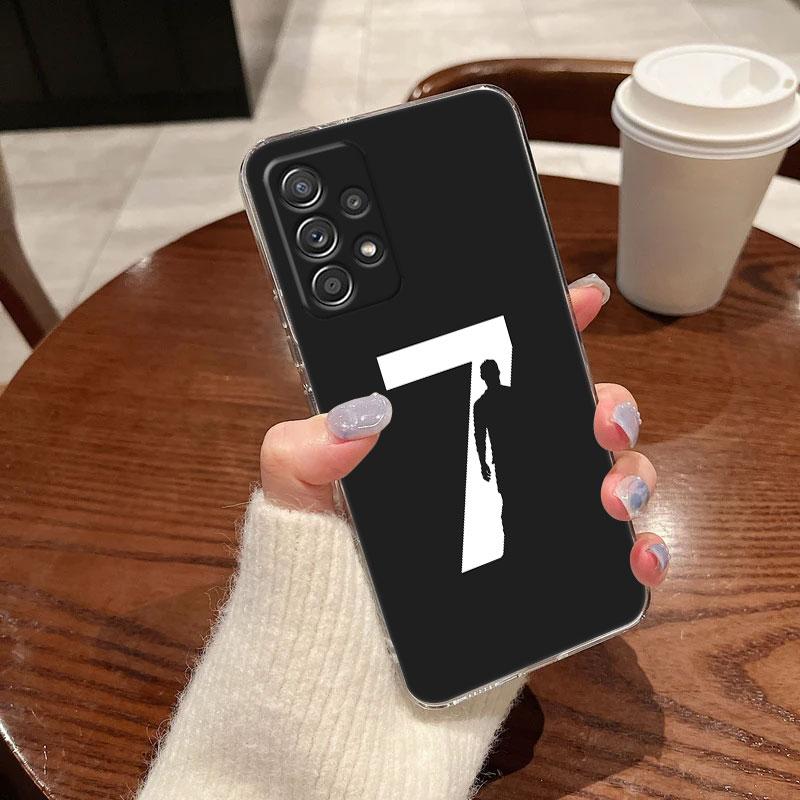 

C-R-7-Dark Football Clear Soft Phone Case For Samsung Galaxy A56 A57 A37 A55 A54 A36 A35 A26 A25 A16 A17 A07 A52 A34 A21s Cover Galaxy A14