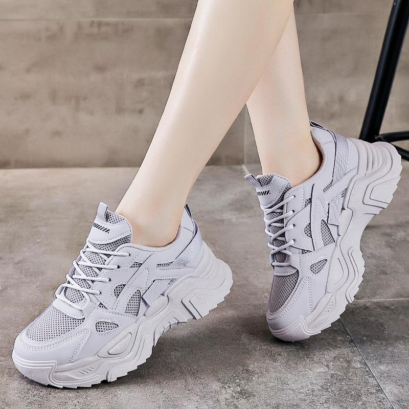 Spring and summer new mesh breathable sports shoes platform casual dad shoes simple