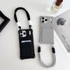 Short Rope Lanyard Phone Case For iPhone 17 Air 16 15 14 Plus 13 12 Mini 11 Pro Max X XR XS Max Card Clip Wallet Soft TPU Cover