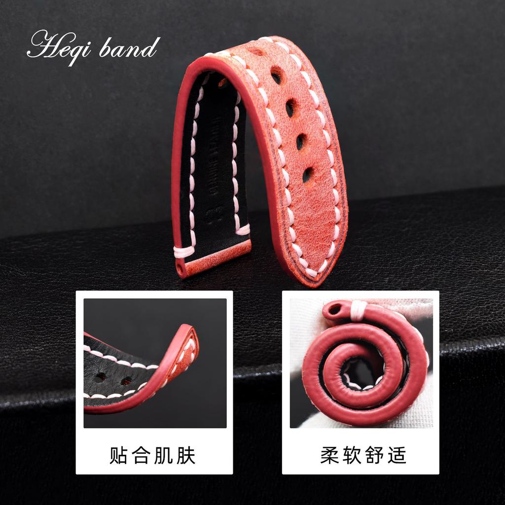 Applicable Apple Strap Soft Vegetable Tanned Horse Rein Leather Cowhide Handmade Thickened Genuine Leather Strap Iwatch Men'S And Women'S