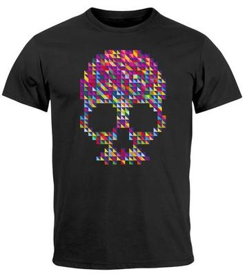 Herren 100% Baumwolle T-Shirt Herren Tees Oberteil Totenkopf Design prin100% Baumwolle T-Shirt Herren Tees Oberteil minimalistischer Kunstdruck Mode-