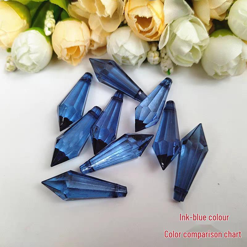 Crystal Pillar Lampshade Beaded Curtain Accessories - 8x24MM Water Drop Transparent Acrylic Loose Beads Pendants