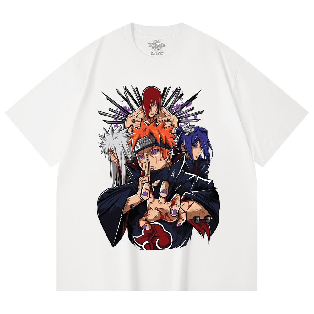 230 Gsm 100% Cotton Naruto V10 Pain Print Unisex Heavy Cotton T Shirt