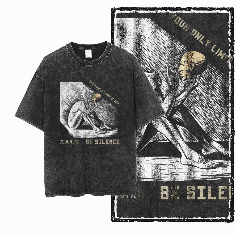 ZF STREETWEAR Printed Cotton Acid Washed Exclusive Graphic Unisex T Shirt Cool Vintage retro Men Tshirts Big Size Tee