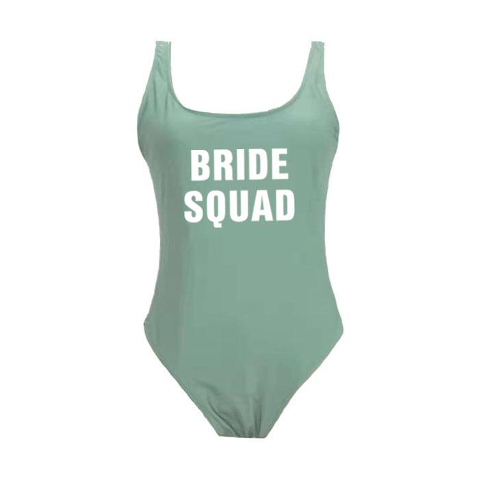 BRIDE SQUAD One-Piece Sexy Slimming Bikini Swimsuit