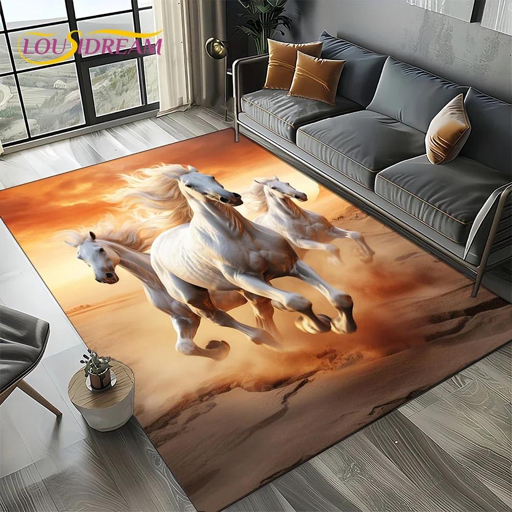 27 Style New Horse Pentium Gallant Steed 3D Animal Carpet Rug for Living Room Bedroom Home Sofa,Kid Area Rug Non-slip Floor Mat