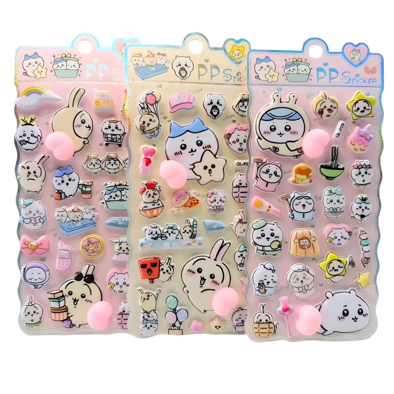 

Ninrikidy 3-Piece Puffy Butt 3D Relief Sticker Set for Journals Reward Decor Glitter Kids Girls DIY Adult Album Decoration Set B