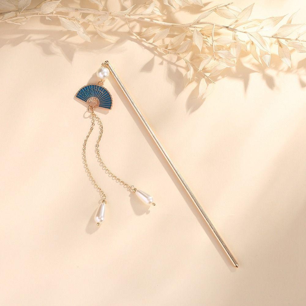 Hair Accessories Metal Hairpin Hanfu Fan Hair Sticks Chinese Style Headwear Ancient Style Hairpin