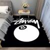 Lucky Black 8STUSSY Area Rug, Entrance Foyer Rug,Minimalist Print Floor Carpet for Bedroom Living Room Home Decor