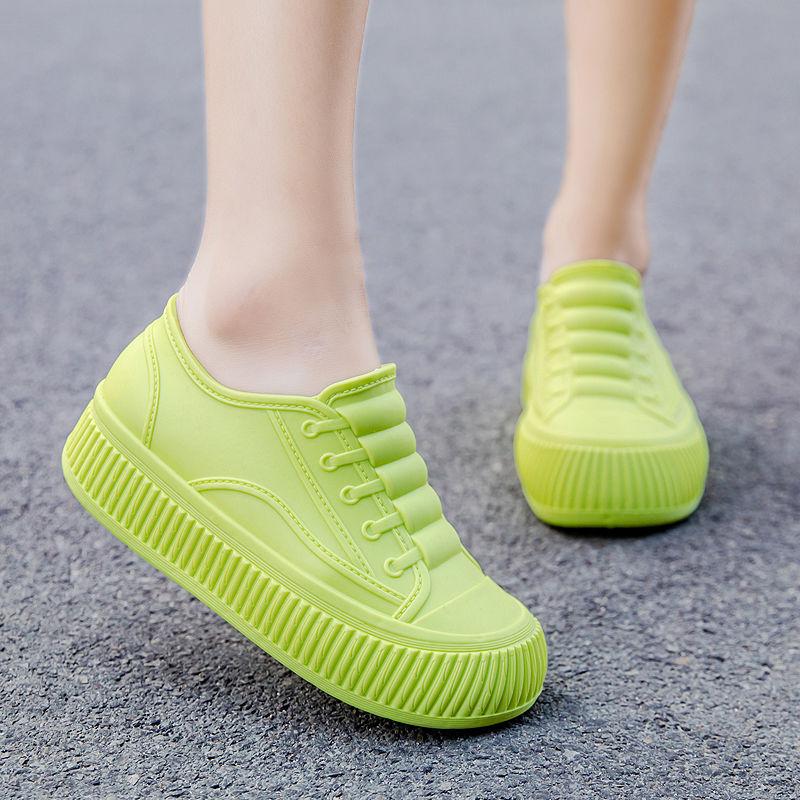 

Низькі гумові чоботи для жінок Водонепроникні та зносостійкі Всесезонні жіночі гумові чоботи, Теплі та плюшеві гумові чоботи на плоскій підошві, Взуття для кухні, Гумове взуття 38 зелений