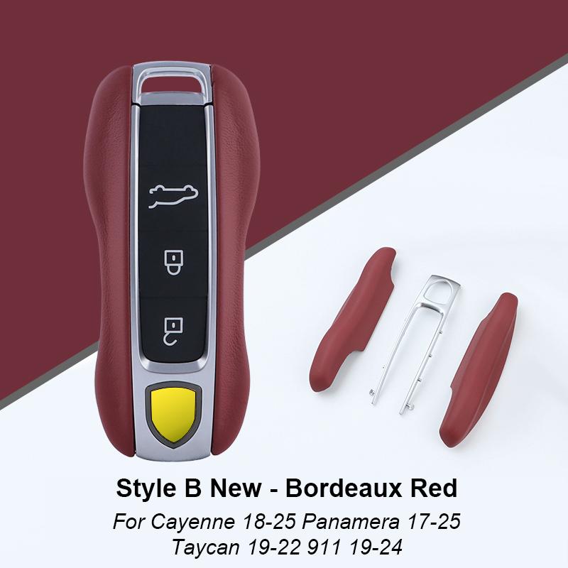 Leather Fob Remote Keys Case Key Cover Key Shell Replace For Porsche Boxster Cayman 911 Panamera Cayenne Macan