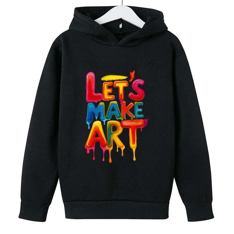 Bunter Graffiti-Kunst-Hoodie für Kinder - Unisex Freizeitjacke mit Farbdruck