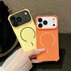 For Magsafe Candy Color Collision Phone Case For iPhone 17 16 15 14 Plus 13 12 11 Pro Max Big Window Four Corner Anti Drop Cover