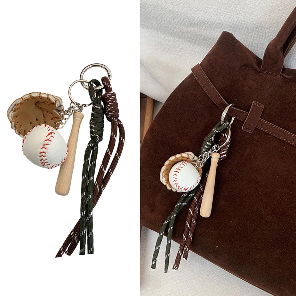 Elegant Baseball Keychain Bag Charm Practical Metal Key Holder Bags Pendant Stylish Purse Accessory For Women