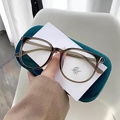 Anti-Blue Glasses Retro Glasses Frame Cold Brown Trend Plain Glasses Glasses Frame Women