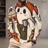Men Plus Size Crew Neck Long Sleeve Shirt Black Gothic Skull Lion Graphic Casual Street Style Top