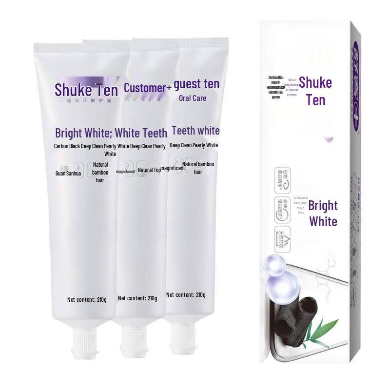 Shuke Bamboo Charcoal & Pearl Brightening Toothpaste 3-Pack