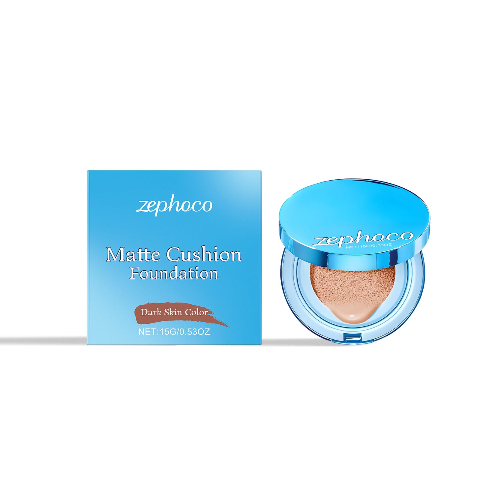 zephoco Deep Skin Tone Matte Concealer Cushion, Natural Makeup, Lightweight, Fits Well, No Creases, Matte Concealer Cushion