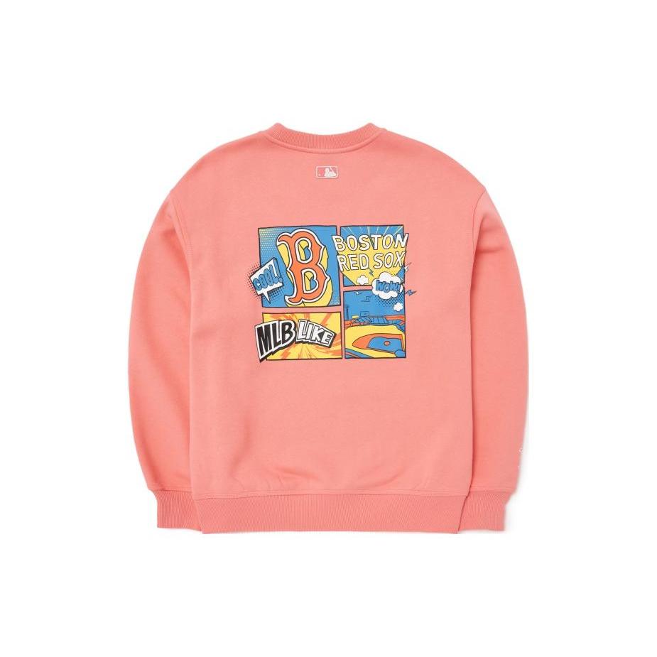 New MLB Boston Red Sox Sweatshirt Unisex Orange Pink 3AMTL0426-43COS