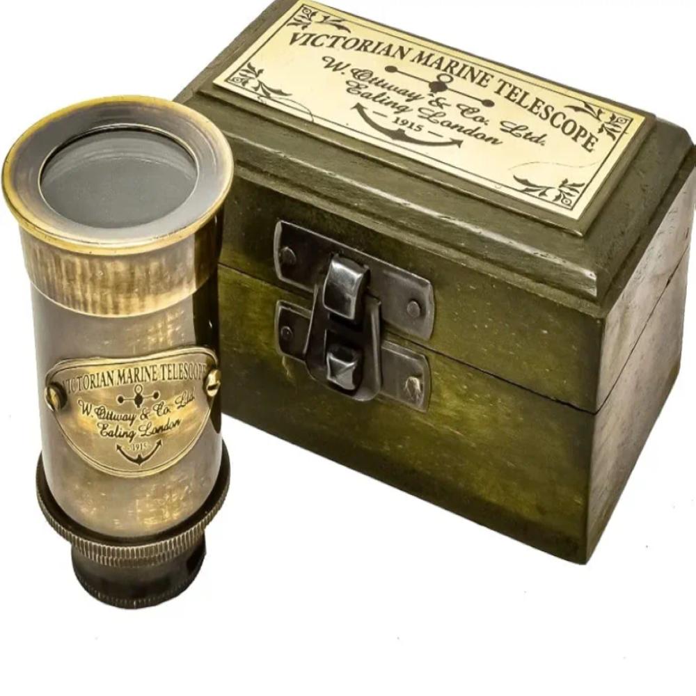 

Ручная пиратская подзорная труба - 15,24 см с деревянным ящиком как