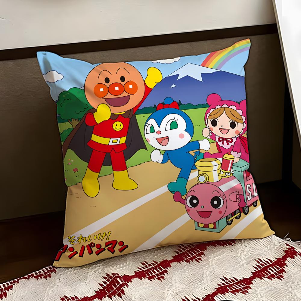 Cute AAnpanman anime Cushion Cover Reversible Soft Durable Pillow Cover Home  Car MultiScene Use for Daily Comfort