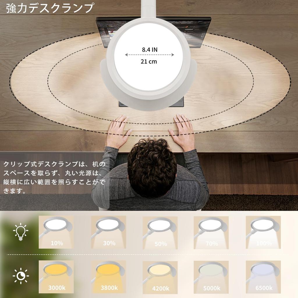 LED Schreibtischlampe mit Klemme, Blendschutz, Touch-Steuerung, Augenfreundlich, Architektonische Beleuchtung Schwanenhals Arbeitslampe mit 25 Beleuchtungseffektmodi, Klemmlampe