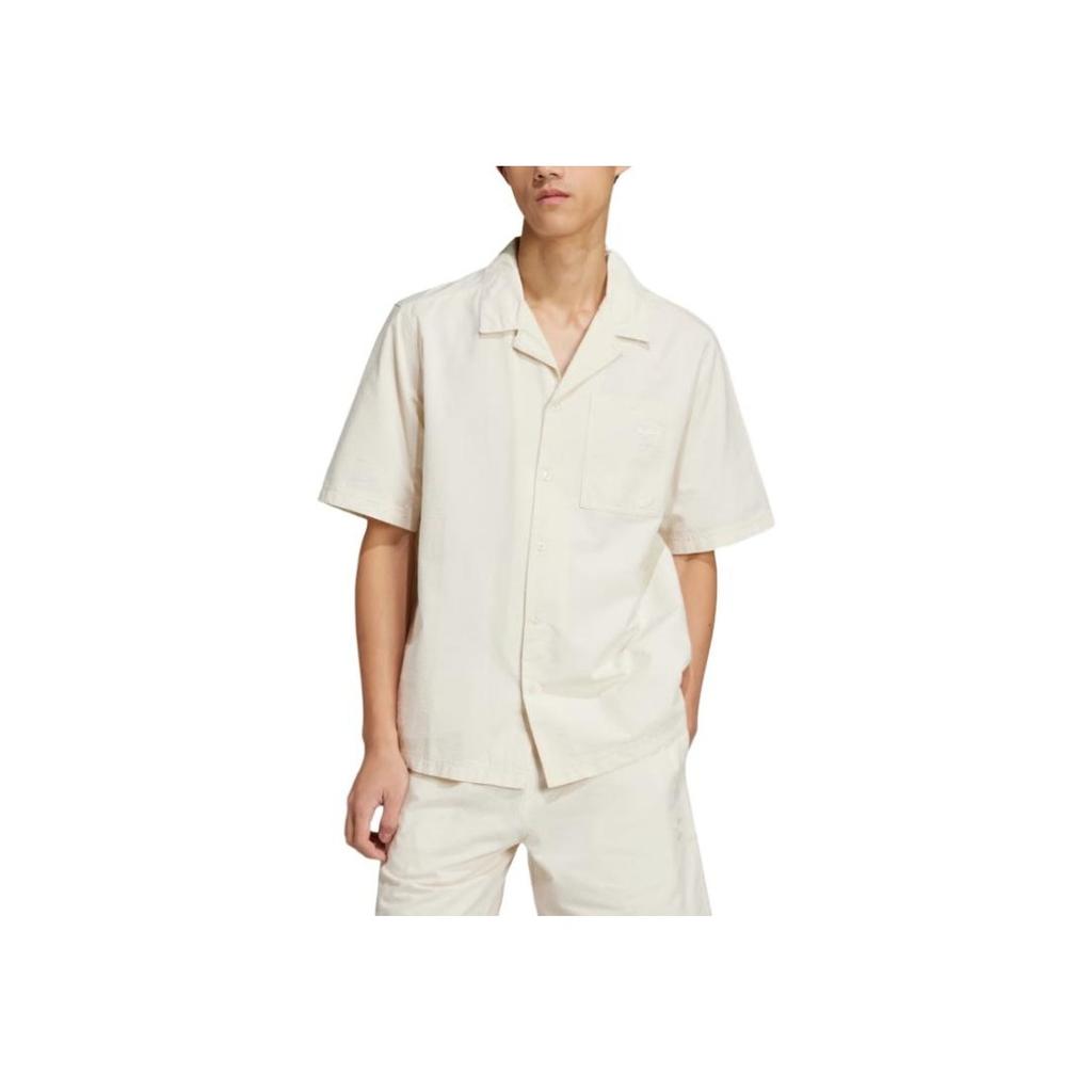 Adidas Solid Loose Short Sleeve Shirt Men shirts Off-White JD2456