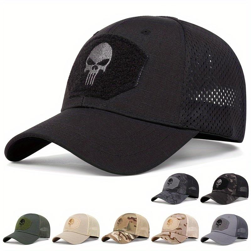 

Skull Patch Camouflage Baseball Cap Tactical Unisex Mesh Trucker Hat Lightweight Adjustable Sun Hats For Women & Men