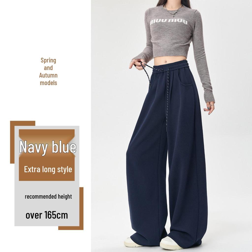 2025 Women's American Style High Waist Velvet Wide-Leg Sweatpants for Autumn/Winter