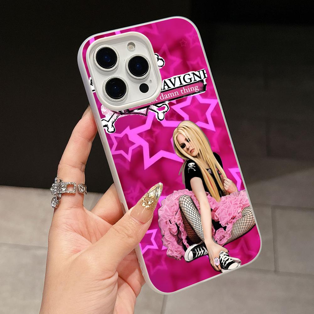 Avril Lavigne Jelly Double layer White Mobile Phone Case for iPhone 17 16 15 14 13 12 11 Air Pro Max Plus Protective