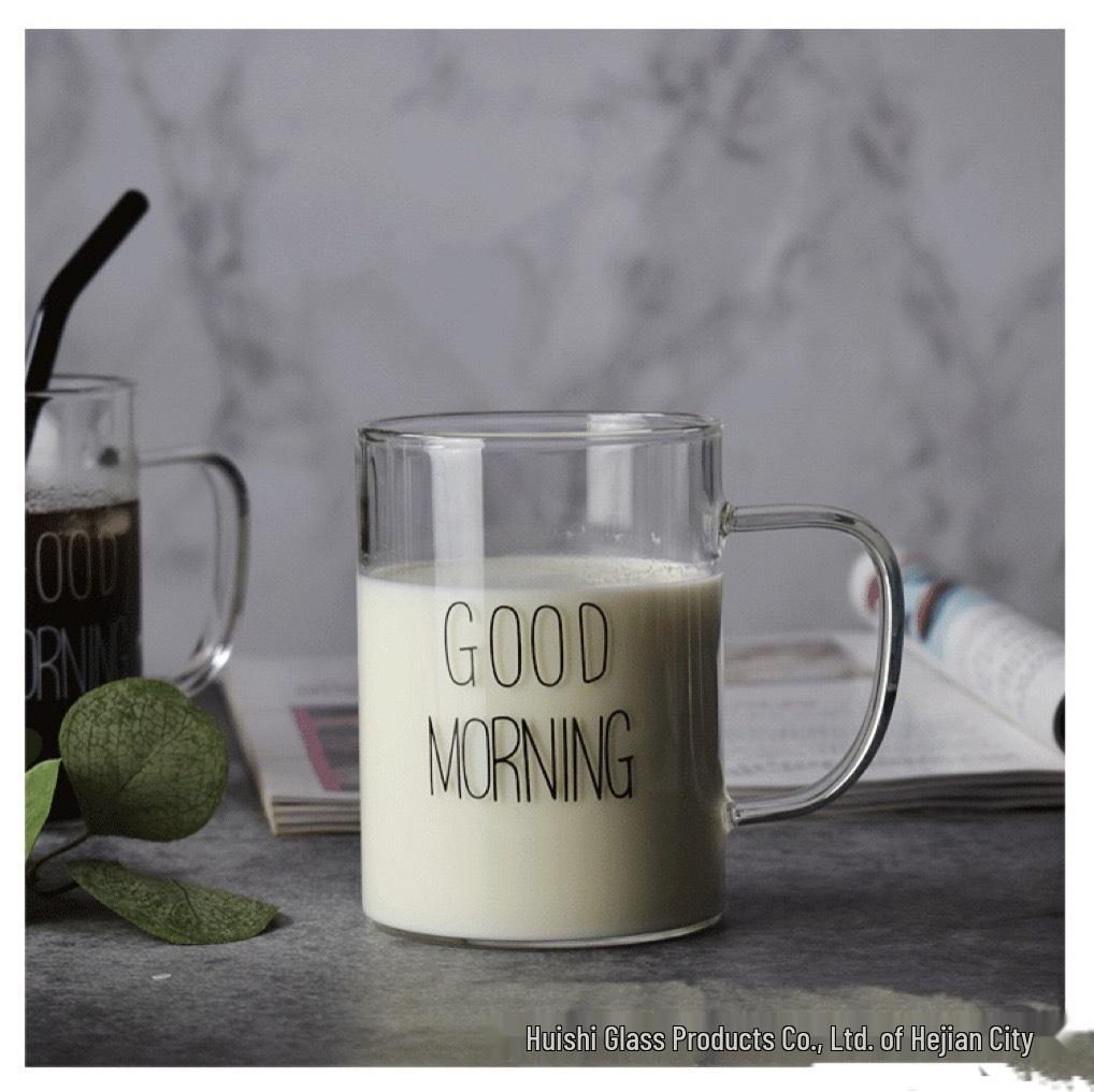 

Heat-Resistant Transparent Borosilicate Glass Cup with Handle for Oatmeal, Milk, and Juice 401-500ML