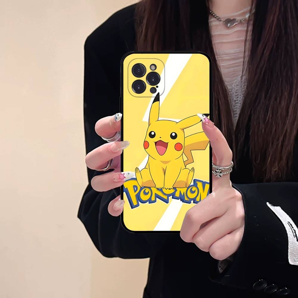 P-Pokemon Gengar Pikachu Oil Painting Phone Case For iPhone 16 15 14 11 12 13 Mini Pro XS Max Cover 6 7 8 Plus X Funda Shell