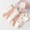 Breathable Low Cut Short Tube Socks Strawberry Sweet Kawaii Shallow Socks Cherry Rabbit Bow Boat Socks Spring Summer